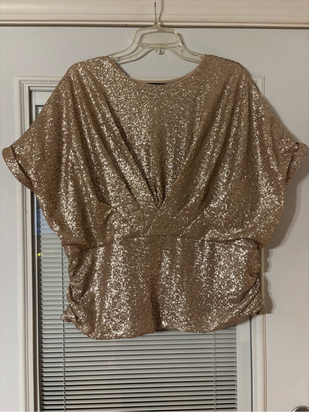 Express Sequin Dolman Waist Top